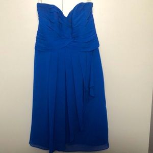 Royal Blue strapless graduation dress